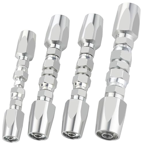 4PCS Reusable Hydraulic Hose Repair Fittings Kit, 1/2'' 3/8'' 1/4'' for Size #08#06#04 Single Wire Hydraulic Hose - size: 1/2''&3/8''&1/4''