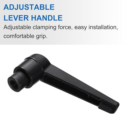 uxcell 4pcs Clamping Lever Adjustable Handle Set Metric M5 x 20mm Male & M5 Female Thread Level Handles Hand Stud Knobs Quick Release Black for Lathe Machinery - size: M5 x 20mm
