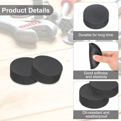 PATIKIL Rubber Solid Discs Washers, 4 Pcs Anti-Vibration Spacer 22mm OD x 8mm Thick Rubber Round Gasket Pad Bushings Spacer Washer for DIY Gasket Craft, Black - size: 22mm x 8mm