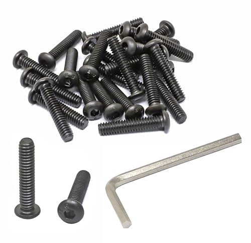 iexcell 25 Pcs 1/4-20 x 1-1/4" Alloy Steel 10.9 Grade Hex Socket Button Head Cap Screws Bolts Kit, Black Oxide Finish - size: 1/4-20 x 1-1/4"