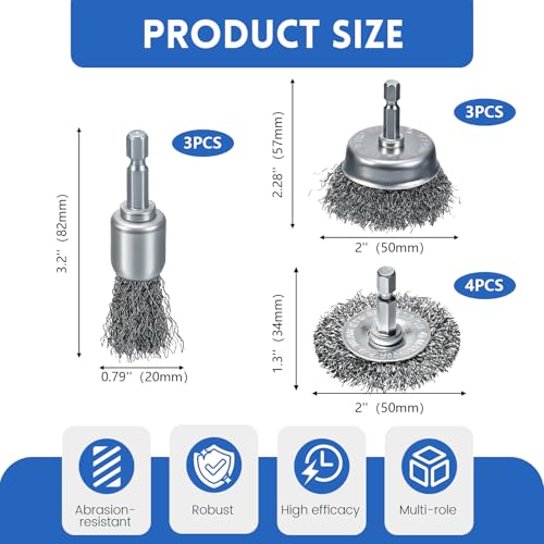 10 Pcs Drill Wire Brushes Wire Wheel Cup Brushes
