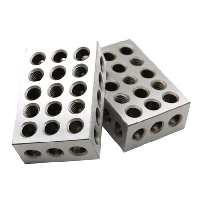 Precision 1 2 3 Blocks Tool Steel 23 Holes Matched Pair 2 Blocks
