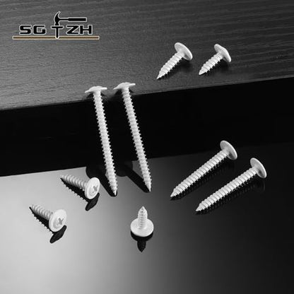 #8 x 5/8" Wood Screw 222Pcs White Alloy Steel Standard Thread Phillips Truss Head Fast Self Tapping - color: White, size: #8 x 5/8"