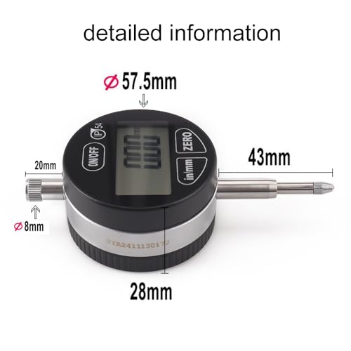 Digital Dial Indicator 0.01mm/0.0005inch, 0-12.7mm - style: 0.01mm