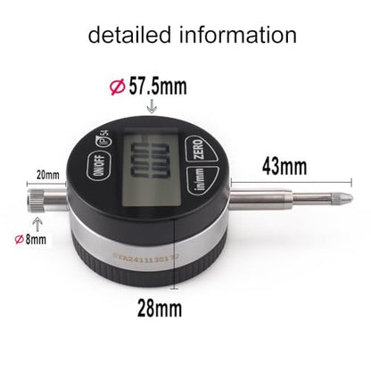 Digital Dial Indicator 0.01mm/0.0005inch, 0-12.7mm - style: 0.01mm