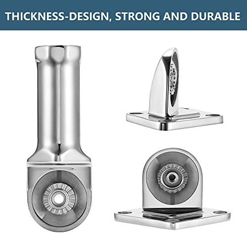 ZOMCHAIN Flag Pole Holder, Flag Pole Bracket 304 Stainless Steel, 180 Degree Flag Pole Mounting Bracket, Heavy Duty for 1inch Flag Pole