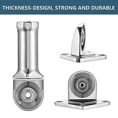 ZOMCHAIN Flag Pole Holder, Flag Pole Bracket 304 Stainless Steel, 180 Degree Flag Pole Mounting Bracket, Heavy Duty for 1inch Flag Pole