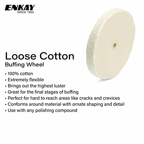 ENKAY - 8" Loose Cotton Buffing Wheel (40 Ply)
