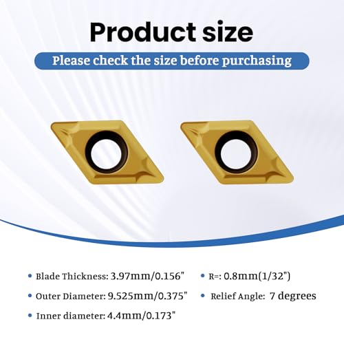 DCMT11T308 DCMT32.52 Carbide Turning Inserts, Multilayer Coated DCMT Insert - size: DCMT32.52 DCMT11T308
