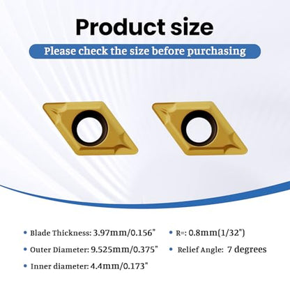 DCMT11T308 DCMT32.52 Carbide Turning Inserts, Multilayer Coated DCMT Insert - size: DCMT32.52 DCMT11T308