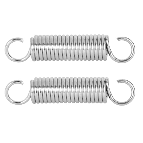 Prime-Line SP 9624 Extension Spring, Spring Steel Construction, Nickel-Plated Finish, 0.120 GA x 13/16 In. x 4 In., Single Loop Open, (2 Pack) - size: 13/16 in. x 4 in.