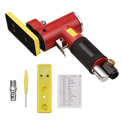 Mini Straight Line Air Polisher,Mini Straight Line Air Sander with 2 Sanding Pads Random Orbital Pneumatic Sander Air-Operated Handheld Polisher Waxer for Auto Body Work Furniture Wood Metal Su