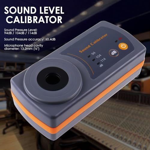 Professional Sound Level Calibrator Decibel Meter Calibration with Three Calibration Level at 94dB & 104dB & 114dB, SPL Meter Calibrator for dB Noise meter