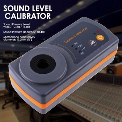 Professional Sound Level Calibrator Decibel Meter Calibration with Three Calibration Level at 94dB & 104dB & 114dB, SPL Meter Calibrator for dB Noise meter