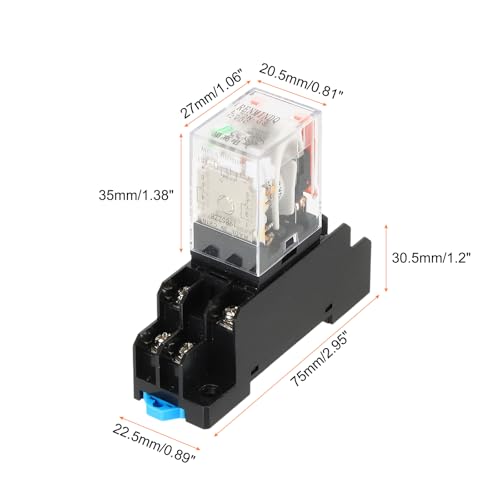 MECCANIXITY 4 Set DC12V Electromagnetic Relay 8-Pin 10A DPDT 2NO 2NC