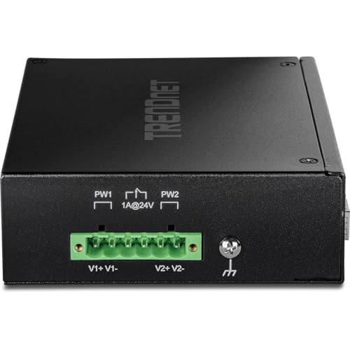 TRENDnet 7-Port Industrial Gigabit PoE+ DIN-Rail Switch, TI-PG62B - style: 6 port PoE Switch w/ Boost Voltage
