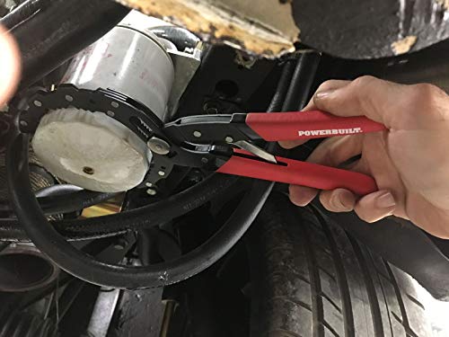 Powerbuilt Self-Adjusting Oil Filter Pliers, Adjustable Oil Filter Wrench, Grips and turns oil filters from 2-1/4-Inch (57mm) to 4-3/4-Inch (120mm) - 942068 - style: Self-Adjusting