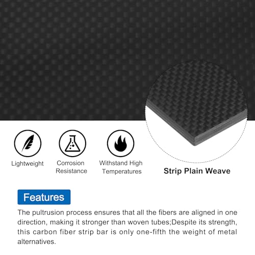 MECCANIXITY 1 Pcs Carbon Fiber Sheet 250×100×6mm Glossy Surface Pultruded Flat Carbon Fiber Board Plate Plain Weave Panel Sheet for Kites RC Airplane - size: 250×100×6mm, style: Glossy