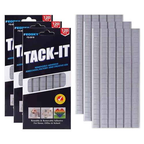 Feosky Adhesive Poster Sticky Tack Putty, Reusable and Removable Adhesive Putty, Mounting Putty for displaying Wall Paintings, Picture, Decoration, Crafts (Grey, Pack of 3) - color: Grey, size: 3Pack