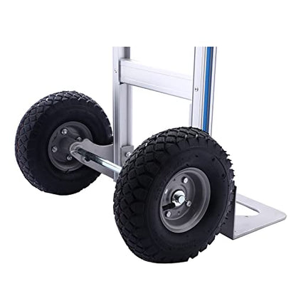 LEADALLWAY Aluminum Hand Trucks Heavy Duty with 10“ Solid Wheels,2 Wheel Dolly 550lbs Capacity