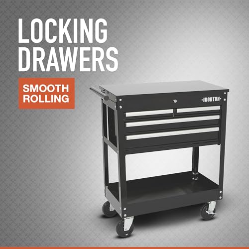 Ironton Slide-Top Mobile Tool Chest, 4 Locking Drawers, Powder-Coat - size: 4 Drawer