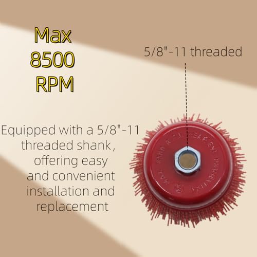 4" Abrasive Filament Nylon Bristle Cup Brush for Removing Rust Corrosion Paint, 5/8"-11 Thread,1PC