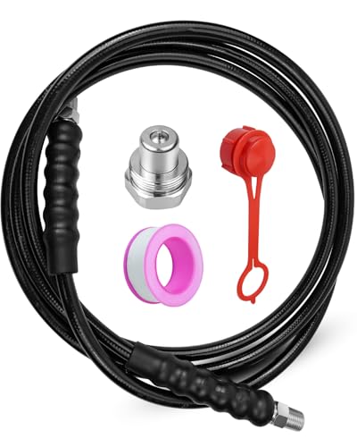 High Pressure Hydraulic Hose, 1/4" ID x 10FT 10000PSI w/CH604 Coupler - color: Black, size: 10FT