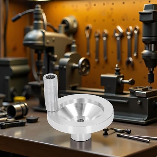 Mini Lathe Handwheel CNC Aluminum Alloy Hand Wheel, with Handle for Internal Chamfered Hole,Compact CNC Machining Technology