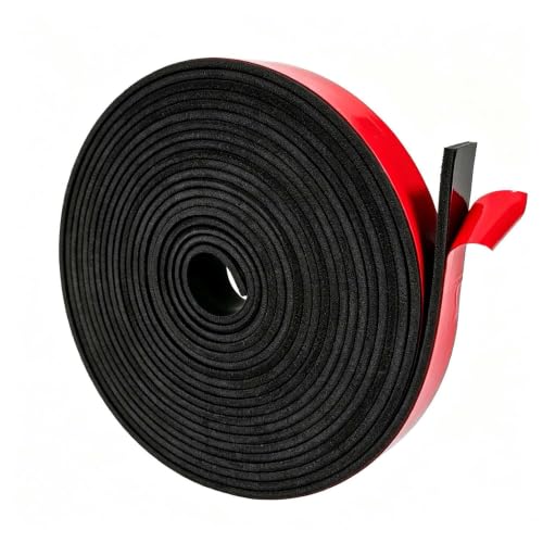 Black Adhesive Solid Rubber Strips Self Stick Neoprene Rubber Rolls Sheets - size: 1/16"Thick*1"W*120"L