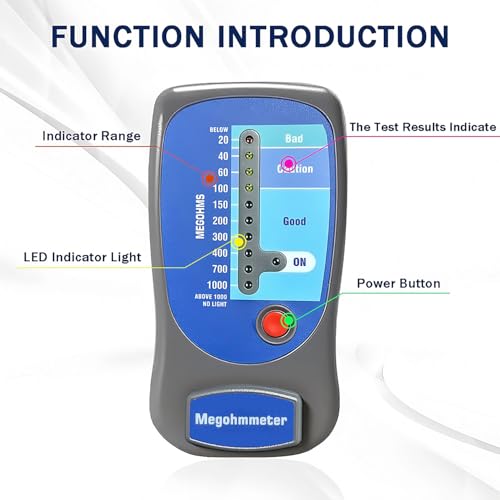 Insulation Tester/Megohmmeter，Maximum measurable Range: up to 1000 megohms，The Megohmmeter can be Used with Motors, Electrical appliances, Electrical Instruments, etc., for Insulation Testing