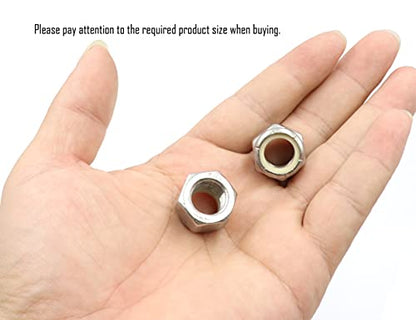 LBY 12pcs Lock Nuts, 1/2-20 Nylon Insert Hex Lock Nuts, 304 Stainless Steel (Silver) - size: 1/2-20