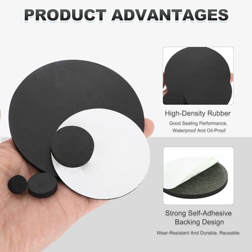 PATIKIL Non Slip Furniture Pads 11/16" (18mm x 5mm), 10 Pcs Adhesive Backed Round Rubber Feet Anti-Scratch Rubber Furniture Grippers for Hardwood Floor Electronics Bed Drawers DIY - size: 18mm x 5mm