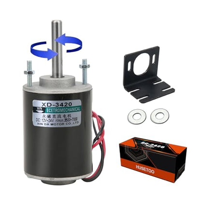 High Torque DC Motor 12 V/24 V Permanent Magnet Motor Mini DC Motor DIY Generator Motor 30W CW/CCW 3500/7000RPM with Moun - style: Conventional Rotary Shaft