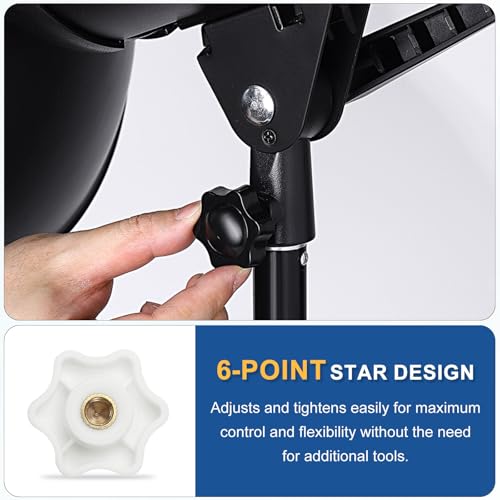 HARFINGTON Star Knob M6 Female Thread 32mm Head Brass Insert White 3pcs - color: White, size: M6 x 32mm