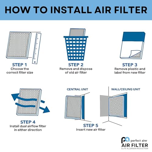Perfect Aire Air Filter Merv 13 - Electrostatically Charged Pleated Dual Airflow, Lasts 90 Days - 20x25x1 - size: 25" x 20" x 1", style: 1 Pack
