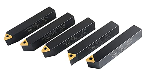 Accusize Industrial Tools 1'' 5 Pc Indexable Turning Tool Set, 2380-5643 - size: 1 in