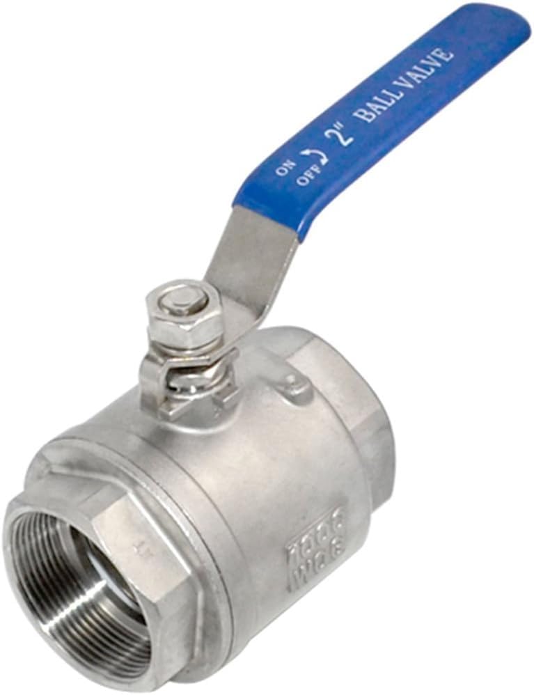 316 Stainless Steel 1/8"~3" Full Port Ball Valve with Blue Vinyl Handle, NPT Female x Female Thread,1000 WOG (2PCS 2") - size: 2 Inch (2 PC)