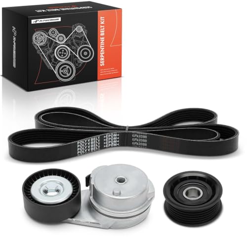 A-Premium Serpentine Drive Belt Kit with Tensioner & Idler Pulley