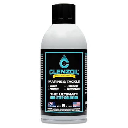 CLENZOIL Marine & Tackle - Fishing Gear Oil Lubricant - for Fish Care Reels, Boat Motors, Downriggers & More - Easily Oils Applicator - size: 6 oz Aerosol
