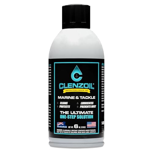 CLENZOIL Marine & Tackle - Fishing Gear Oil Lubricant - for Fish Care Reels, Boat Motors, Downriggers & More - Easily Oils Applicator - size: 6 oz Aerosol