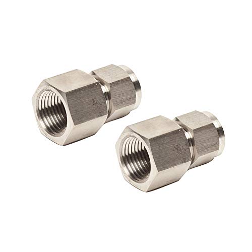 Beduan 2 Pcs 304 Stainless Steel Tubing Compression Fitting, 10mm Tube OD x 1/2" Female, Air Compression Ferrule Connect Fitting - size: 10 mm OD NPT1/2