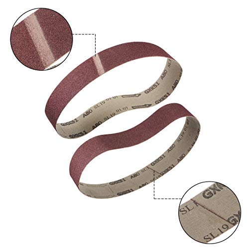 uxcell 2 x 27 Inch Sanding Belt 80 Grit Sand Belts for Belt Sander 5pcs - style: 80 Grit