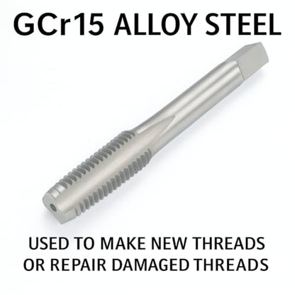 3/8"-18 NPT Tap and Die Set – GCr15 Alloy Steel Pipe Thread Tap and Hex Die Combo, Taper Thread Repair Tool for Conical Pipe Fittings - size: 3/8"-18