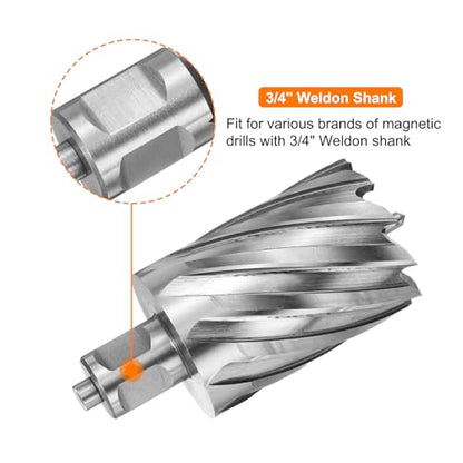 HARFINGTON Annular Cutter 1-3/4" Cutting Diameter Shank 3/4" with 2" Depth of Locating Pin M2 High-Speed Steel Drill Bit Annular Cutter for Standard Magnetic Drills Machine Tools Mills - size: 1-3/4 inch * 2 inch