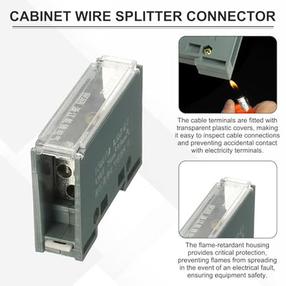 MECCANIXITY 1 in 3 Out Rail Terminal Blocks, 690V 150A Connectors Power Distribution Block Crimp Wiring Splitter with Flame-Retardant Housing for Power Distribution Cabinets 12-6AWG Gauge - size: 12-6AWG, style: 1 in 3 Out
