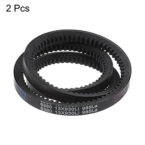 HARFINGTON 2pcs 13x930 Cogged V-Belts AX Section Drive Raw Edge Belt 930mm Inner Girth 13mm Width 8mm Thickness EPDM for Power Transmission - size: 930mm