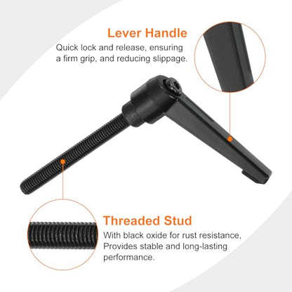 uxcell M8 x 70mm Adjustable Knobs Handle Male Thread Push Button Ratchet Quick Release Locking Rotating Bolt for Lathe Machinery, Black - size: M8 x 70mm