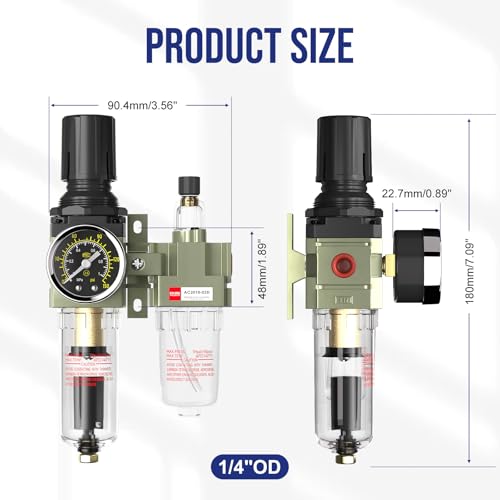 NPT 1/4" Air Compressor Water Separator Filter Pressure Regulator - color: Auto Drain Kit, size: 1/4"NPT