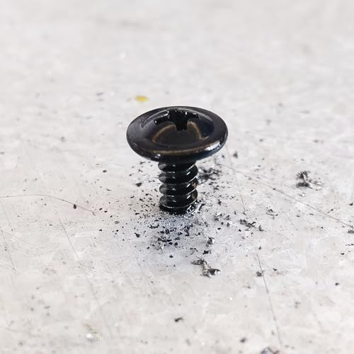 Mywish 300Pcs #8×1/2" Black Self Tapping Screws for Metal, 410 Black Metal Screw Oxide Stainless Steel Truss Head Self Drilling Screws High-Strength - color: Black, size: #8x1/2" (300 pcs)