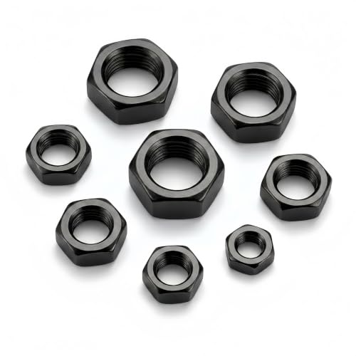 (30 Pack) 5/16" Hex Nuts, Black Oxide 304 Stainless Steel Hexagonal Nuts - size: 5/16"